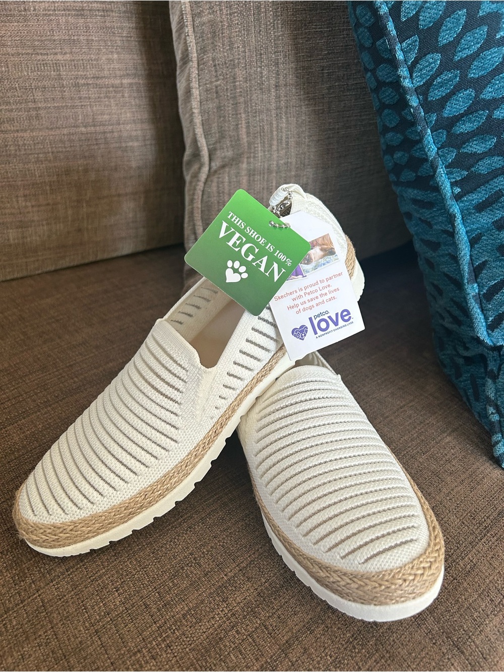 Skechers BOBS Memory Foam Slip-On Sneakers in White
